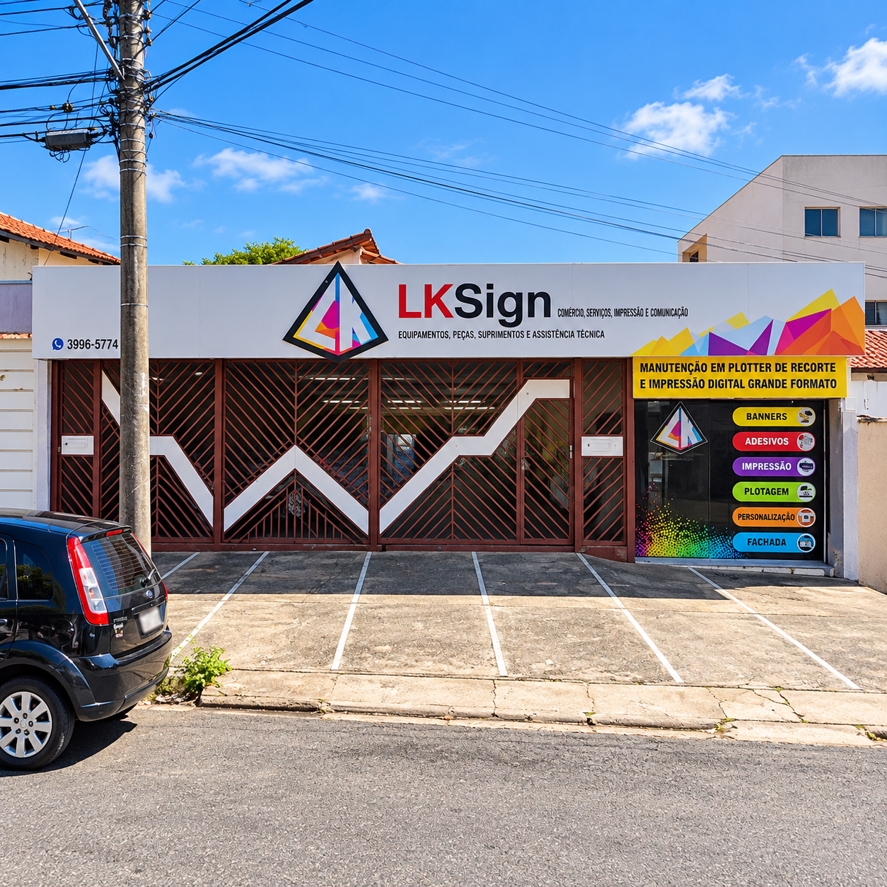 Fachada da loja LK Sign em Goiânia